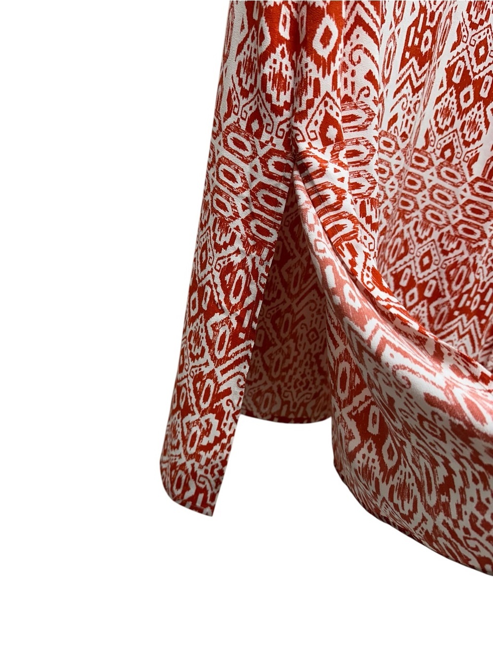 Chicos Tunic Dress Top 3 XL Orange White Batik Sleeveless Coastal Resort Artsy - Picture 5 of 10